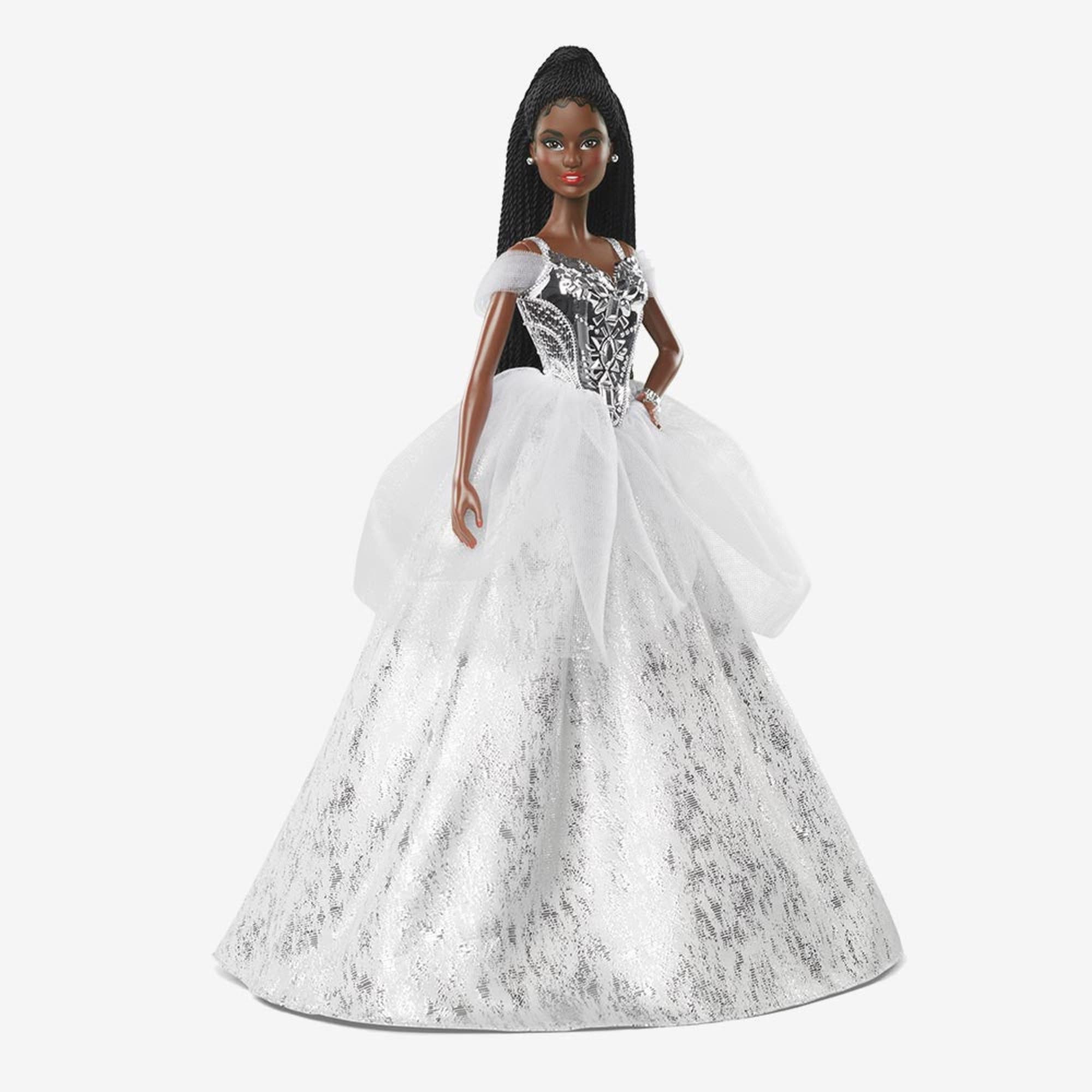 2021 Holiday Barbie Doll, Brunette Braids - Image 2
