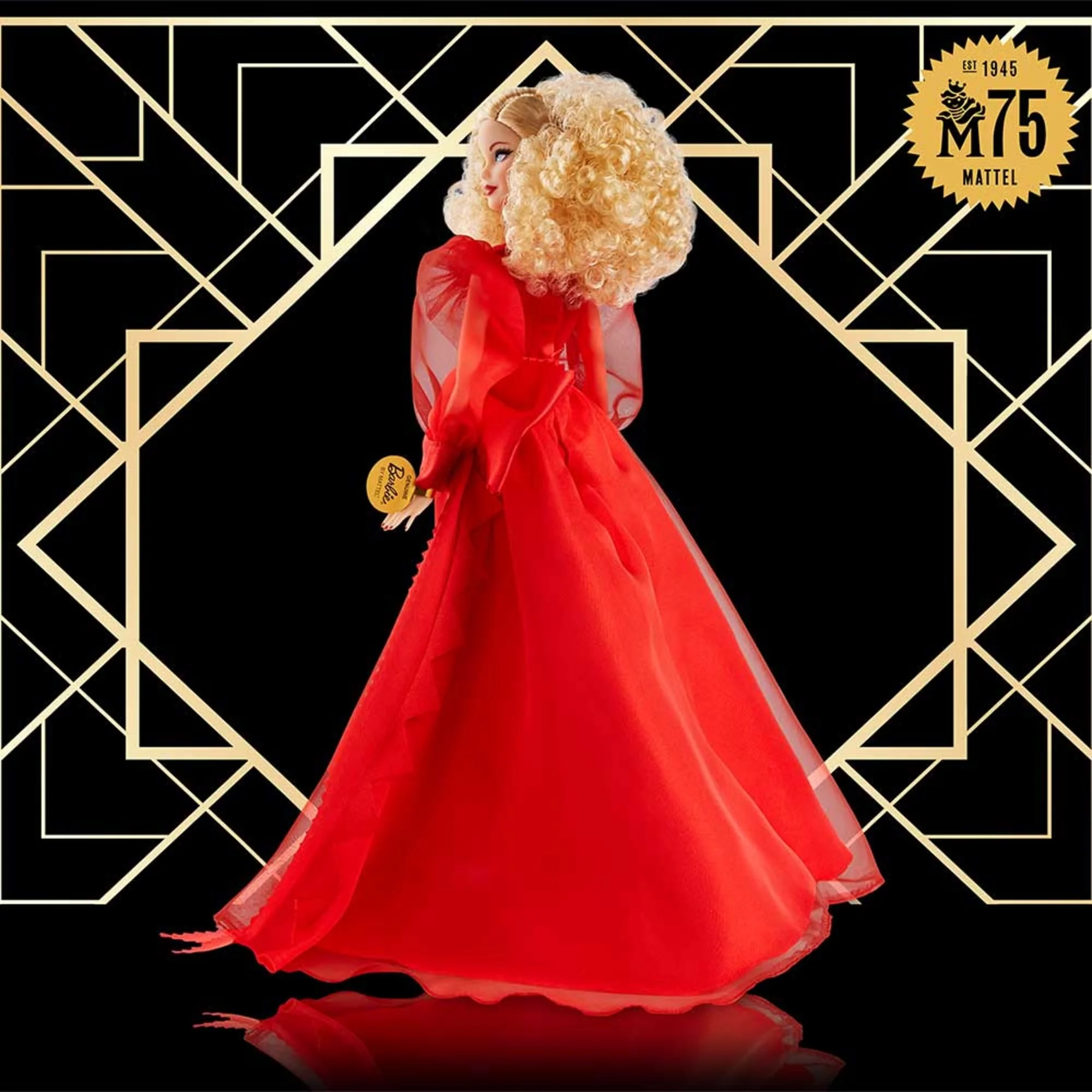 Barbie Collector Mattel 75th Anniversary Doll (12-in Blonde) in Red Gown - Image 3