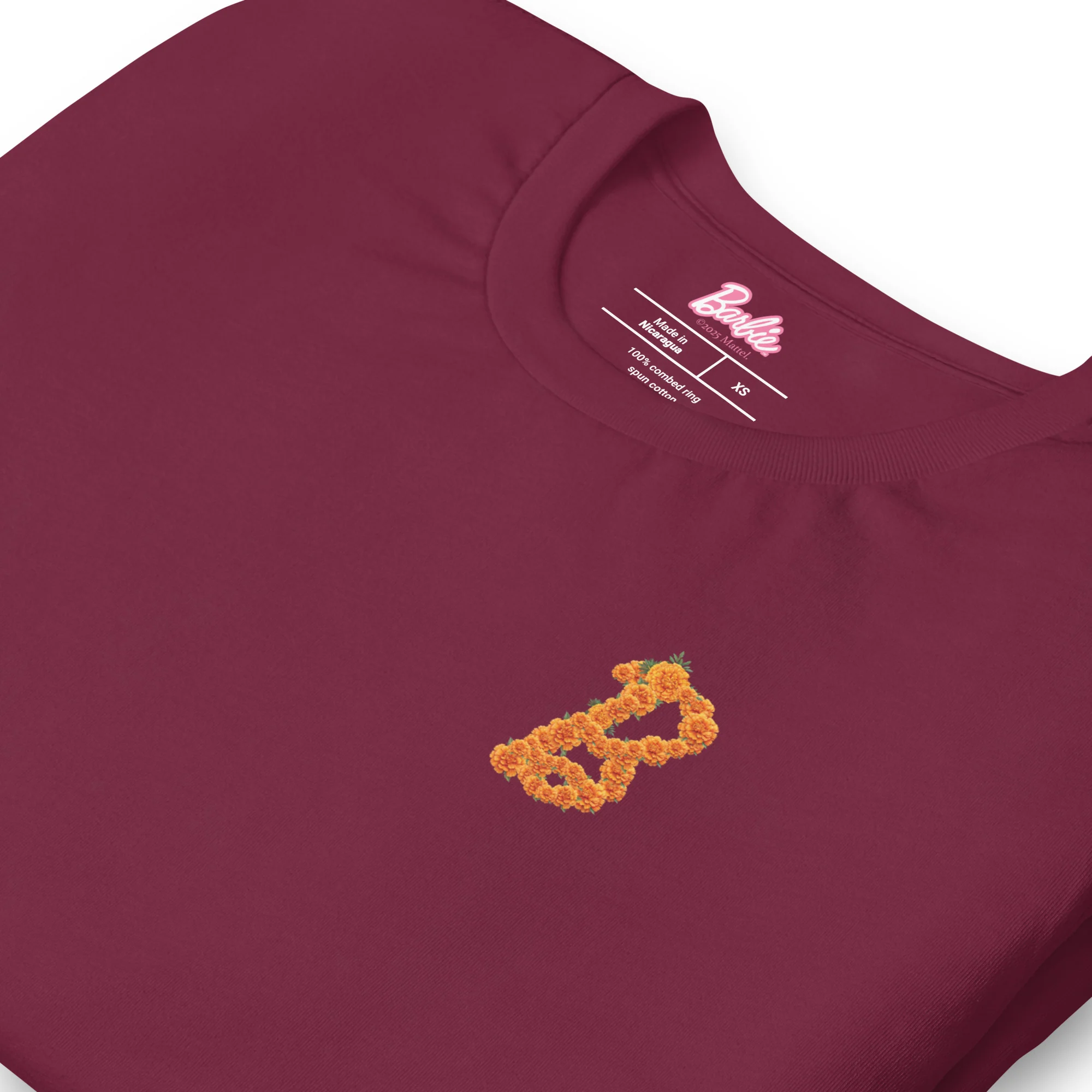Barbie DĂa de Muertos Maroon T-Shirt - Image 4