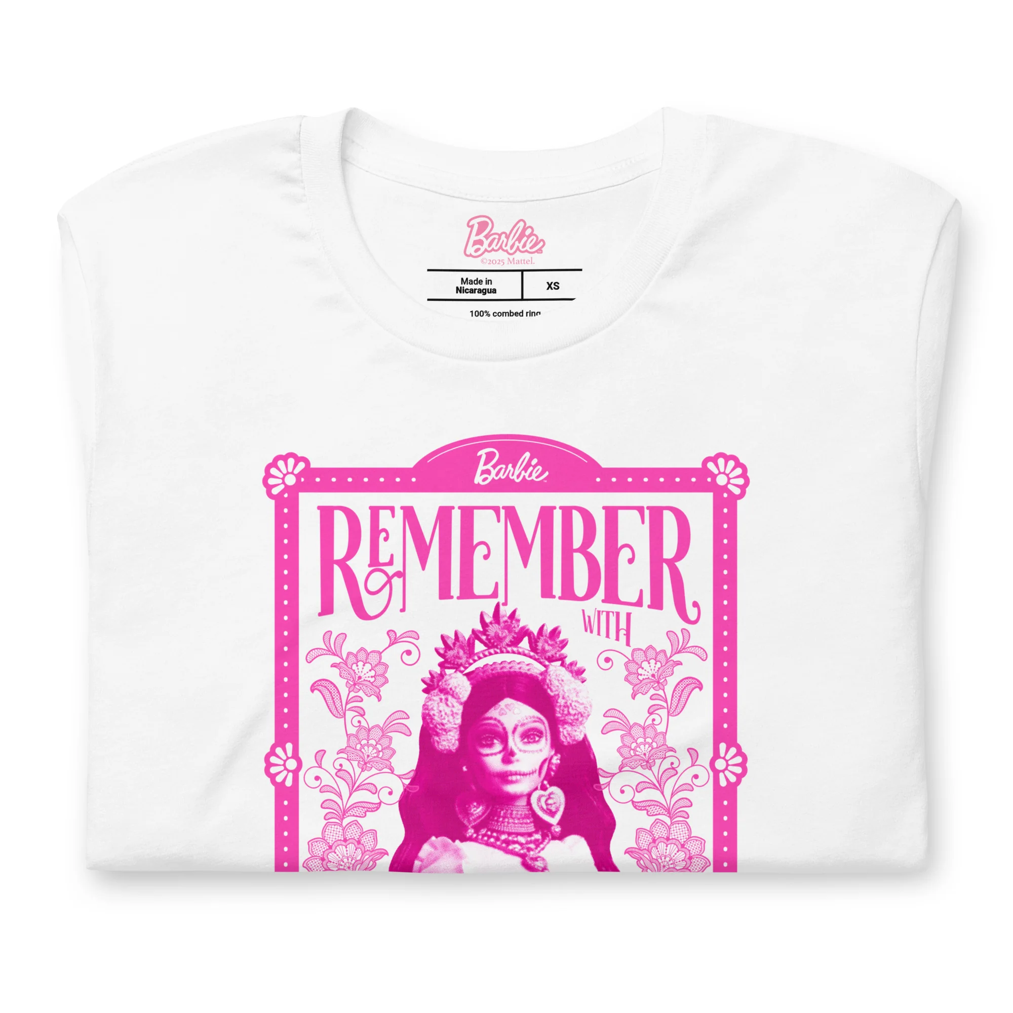 Barbie Día de Muertos Remember Love White T-Shirt - Image 5