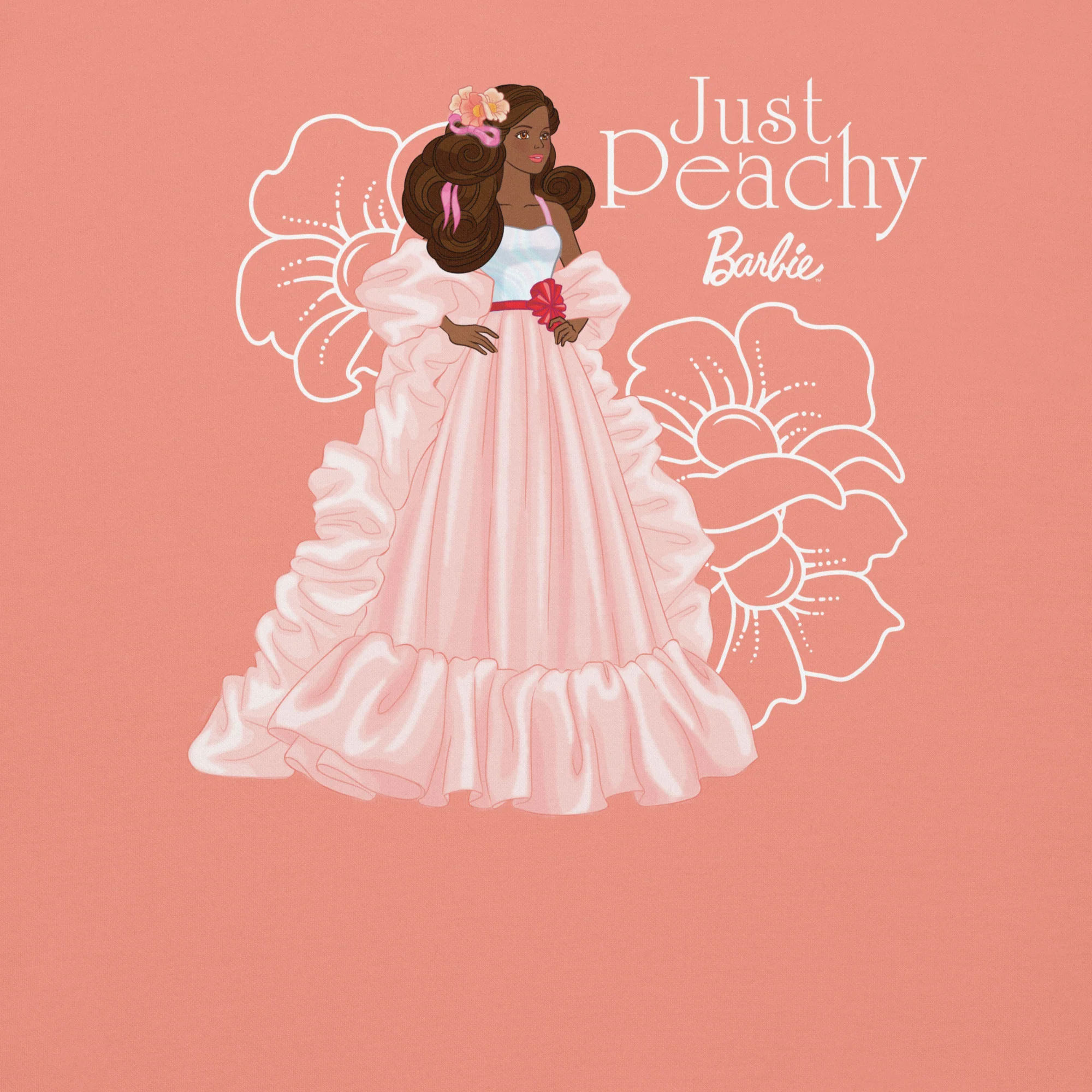 Barbie Peaches 'n Cream Embroidered Peach Sweatshirt - Image 7