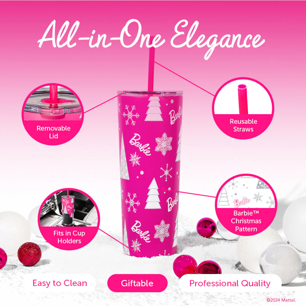 Barbie⢠Pink Christmas Tumbler - Image 5