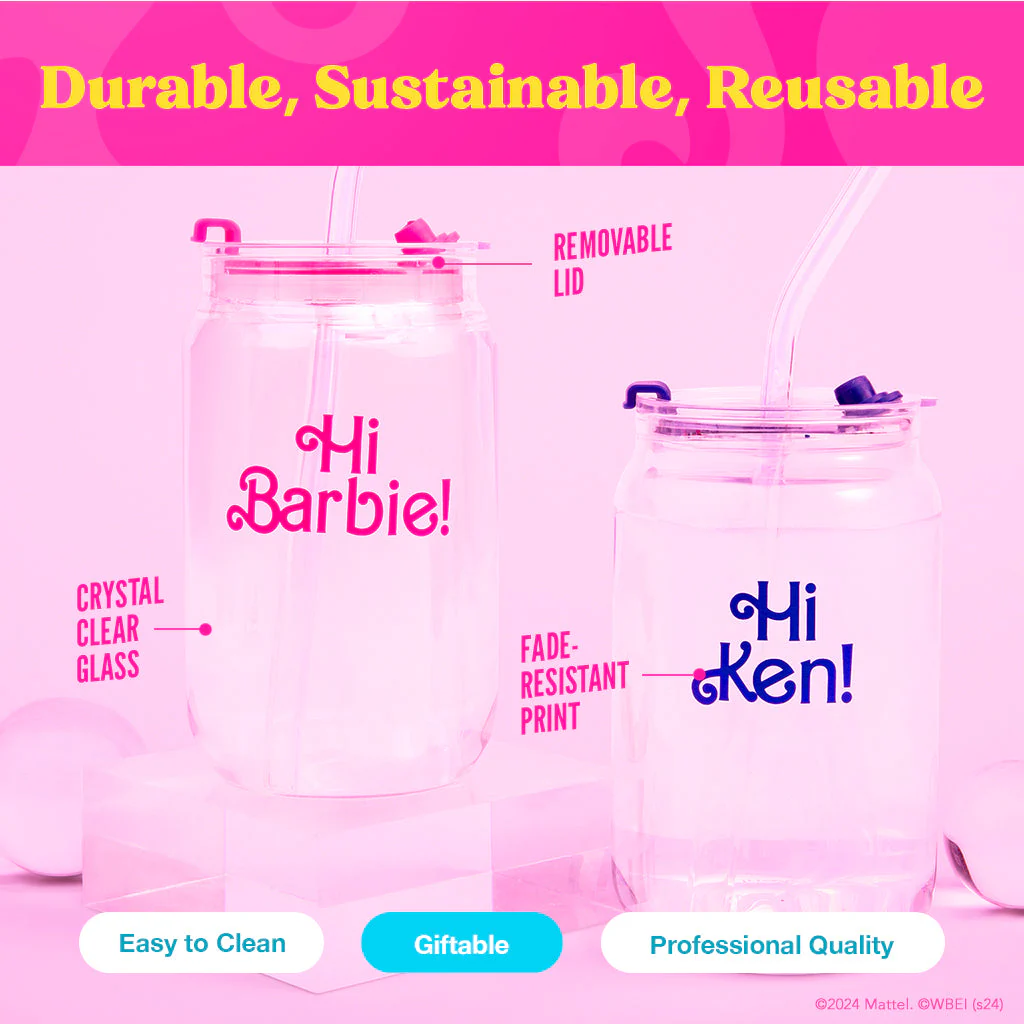 Barbie™ the Movie X Dragon Glassware® Hi Barbie! Hi Ken! Drinking Glasses - Image 17