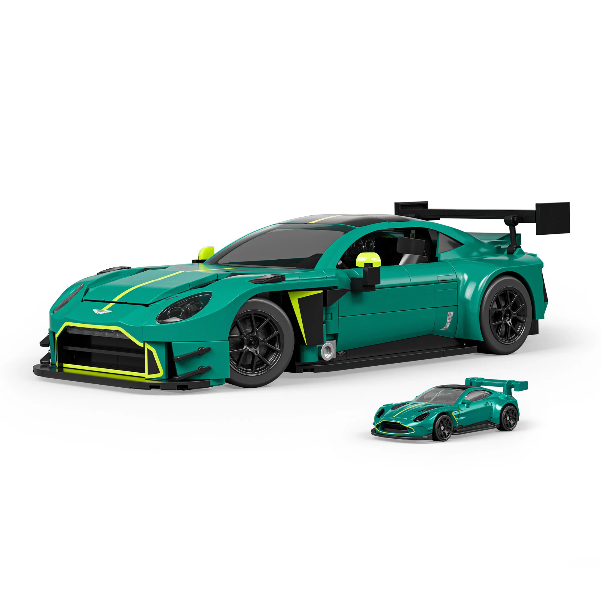 Mattel Brick Shop Hot Wheels ’24 Aston Martin Vantage GT3 Building Set - Image 2