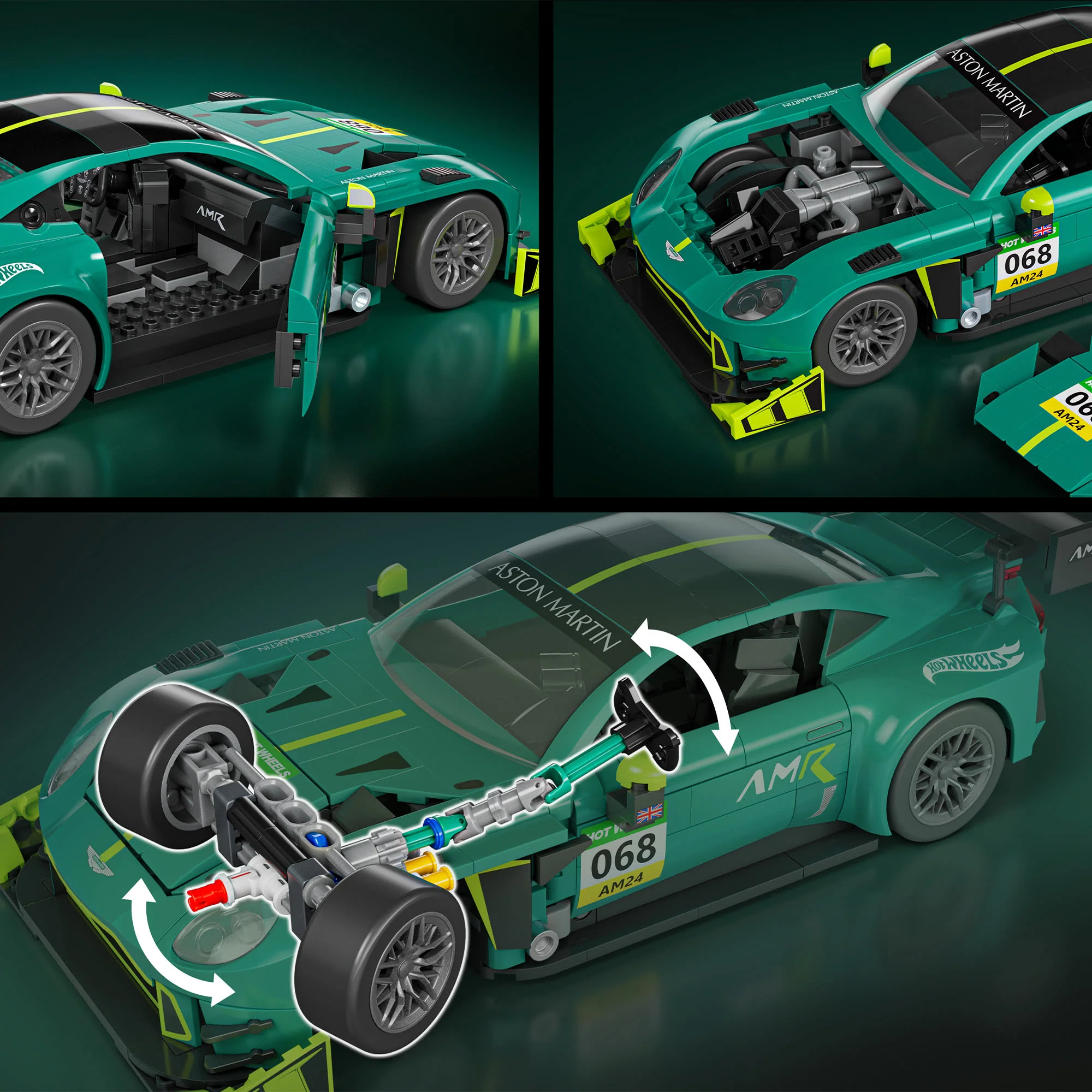 Mattel Brick Shop Hot Wheels ’24 Aston Martin Vantage GT3 Building Set - Image 6