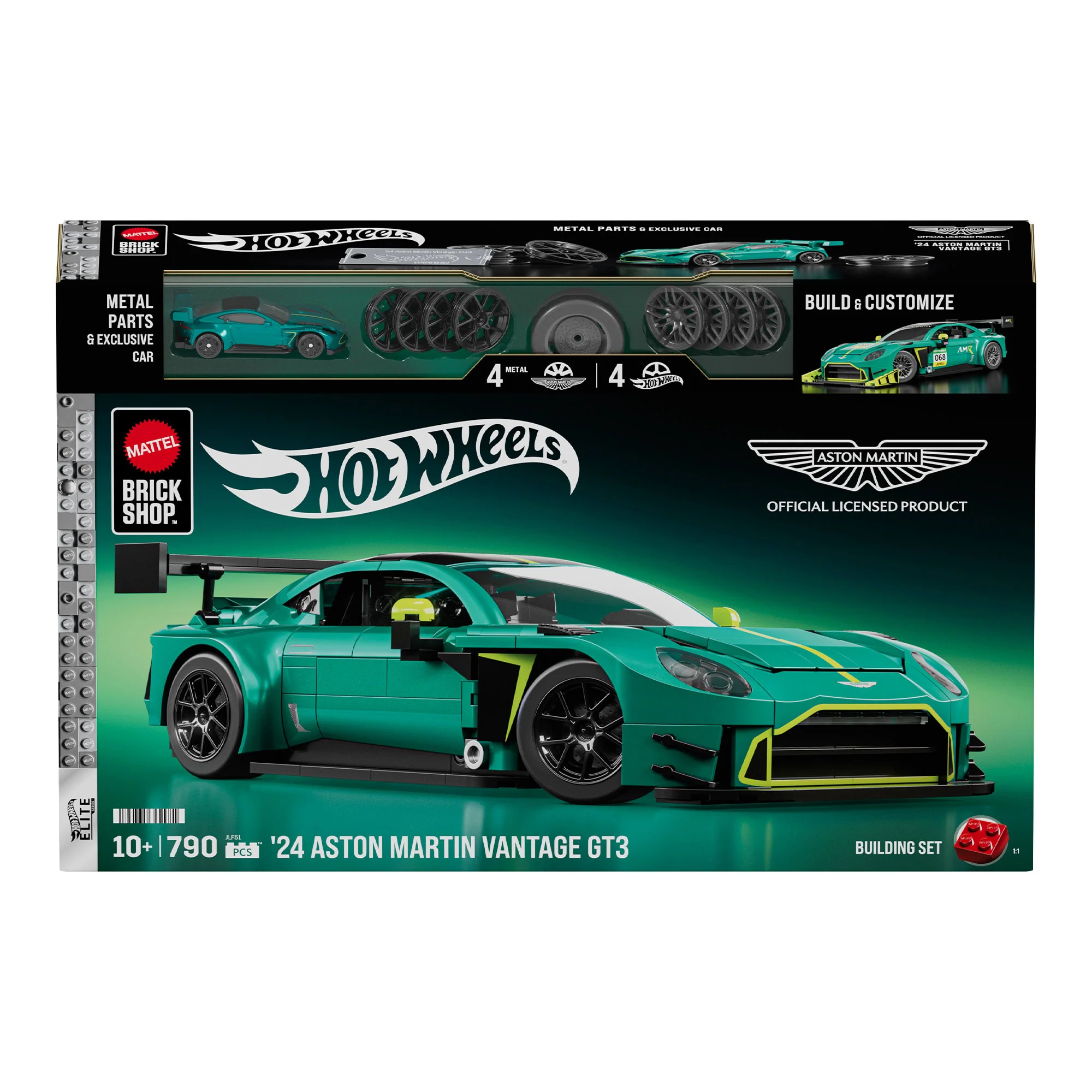 Mattel Brick Shop Hot Wheels ’24 Aston Martin Vantage GT3 Building Set - Image 8