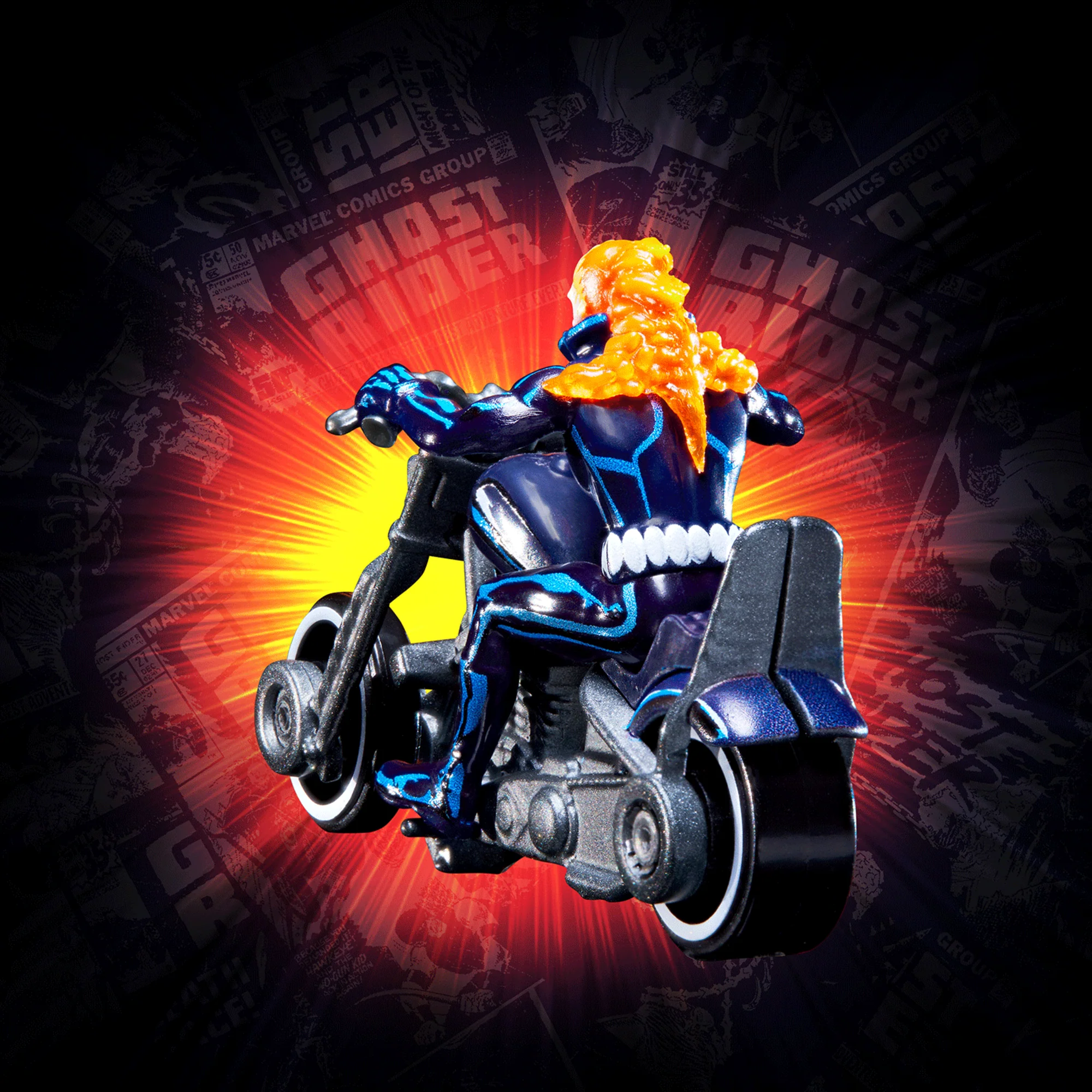 Hot Wheels MARVEL Ghost Rider Motorcycle & Figure Collectible - Image 4