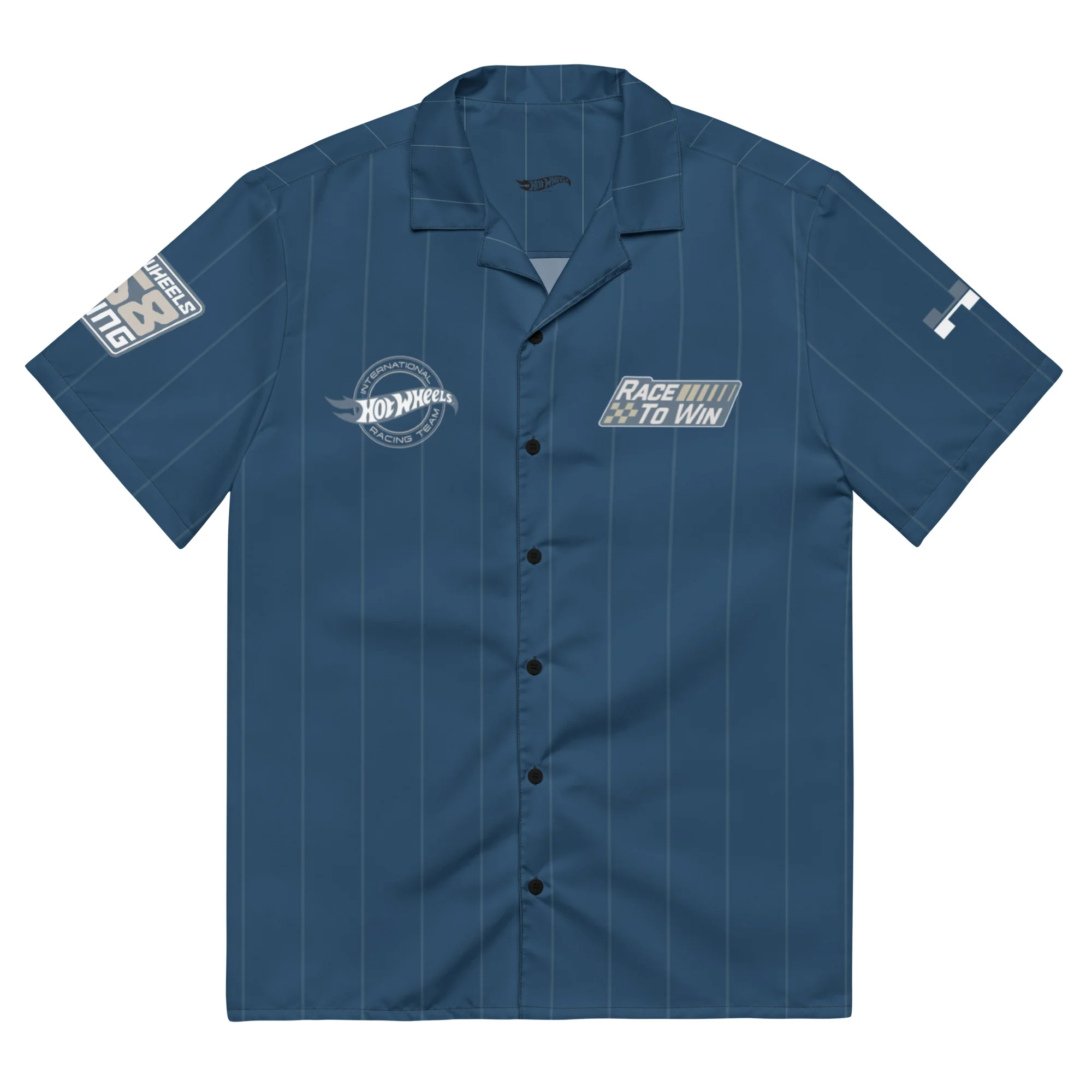Hot Wheels Racing Blue Striped Mechanic Shirt