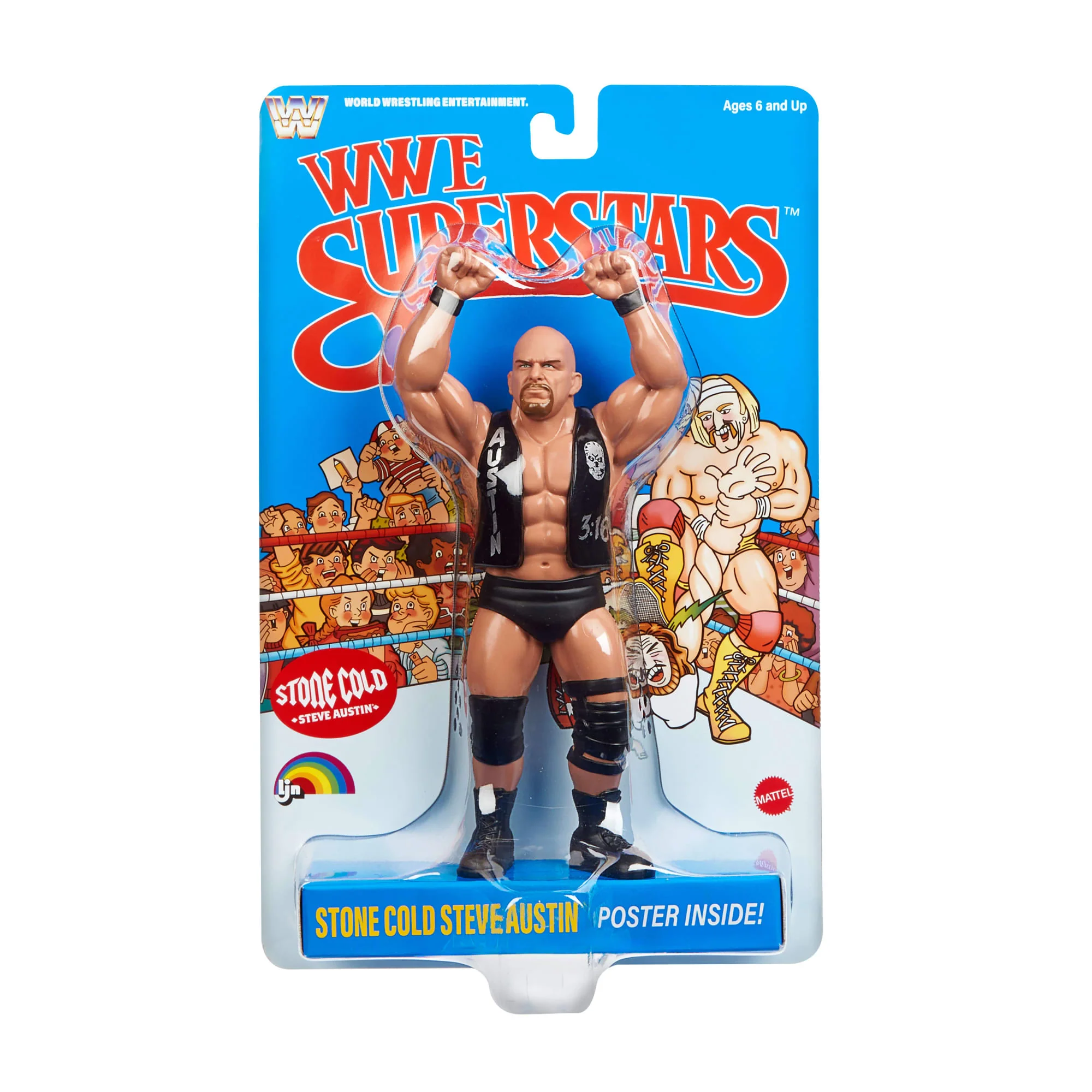 LJN WWE Superstars “Stone Cold” Steve Austin Action Figure & Poster - Image 6
