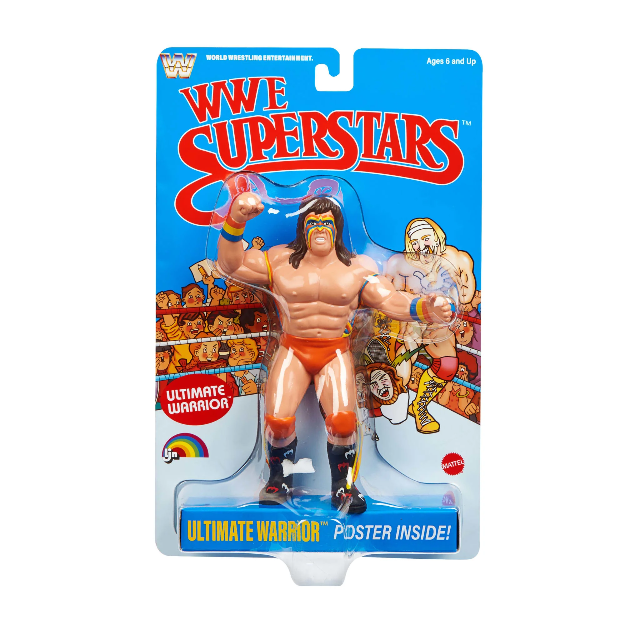 LJN WWE Superstars Ultimate Warrior Action Figure & Poster - Image 5