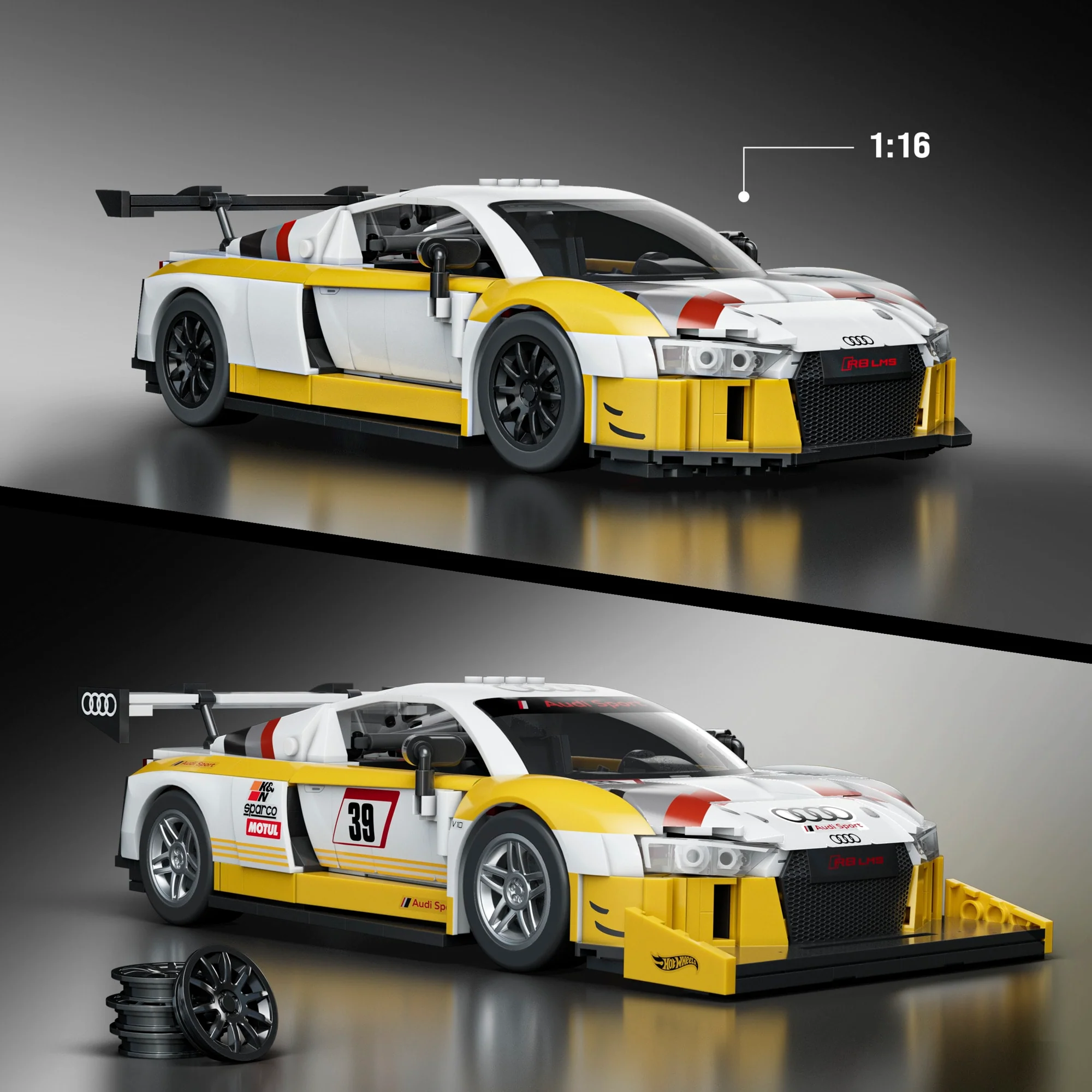 Mattel Brick Shop Hot Wheels ā15 Audi R8 LMS Building Set - Image 3