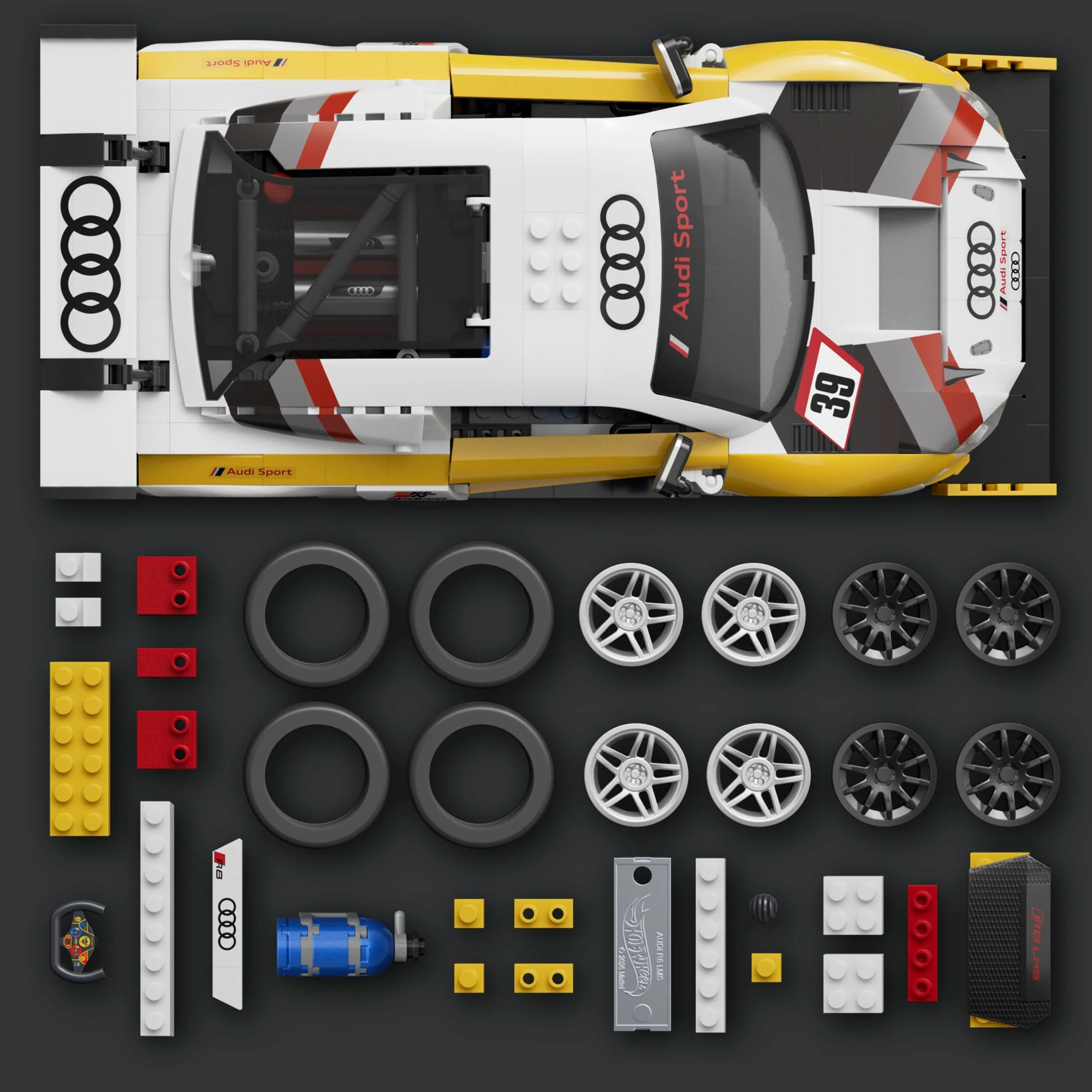 Mattel Brick Shop Hot Wheels ā15 Audi R8 LMS Building Set - Image 4