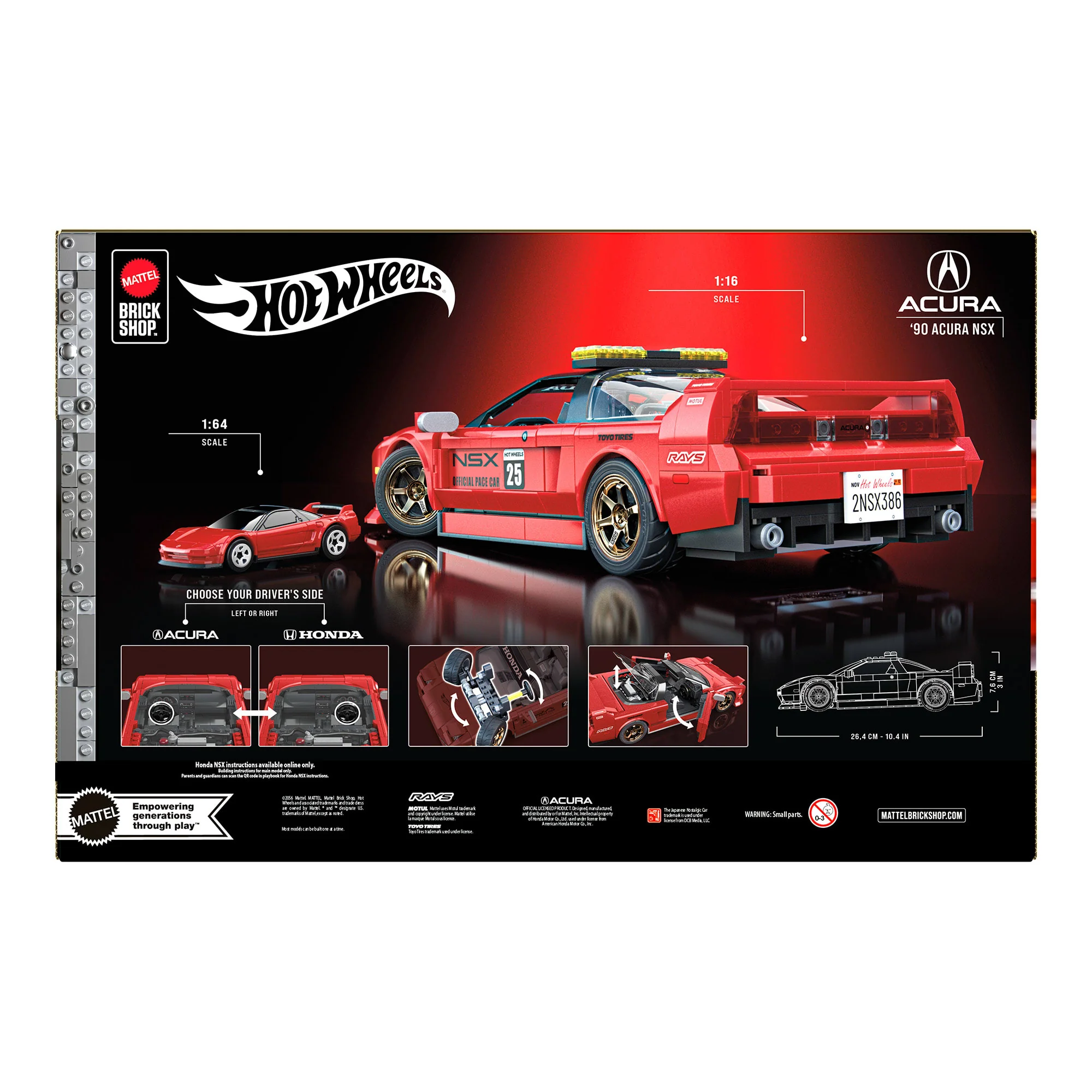 Mattel Brick Shop Hot Wheels โ90 Acura NSX Building Set - Image 10