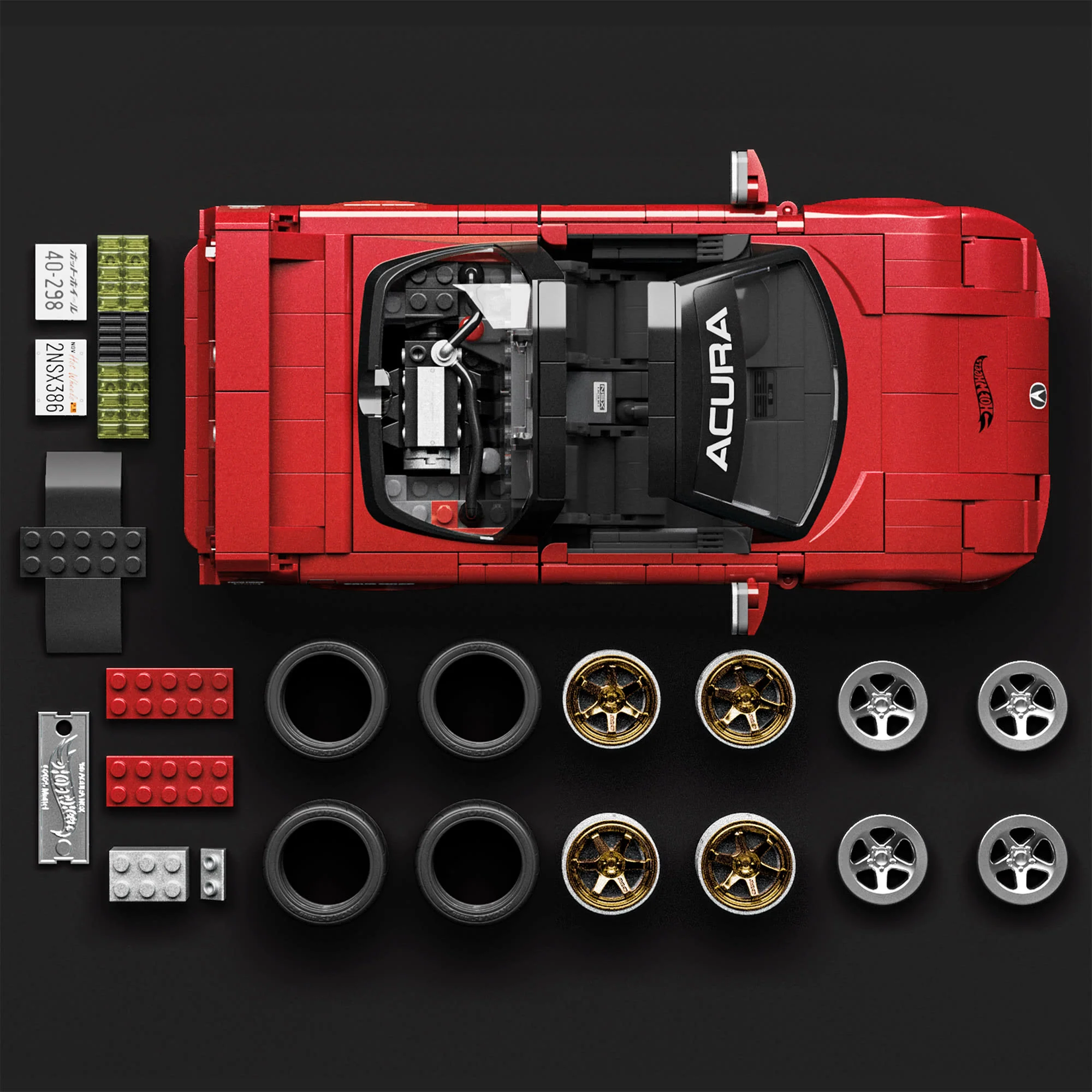 Mattel Brick Shop Hot Wheels โ90 Acura NSX Building Set - Image 4