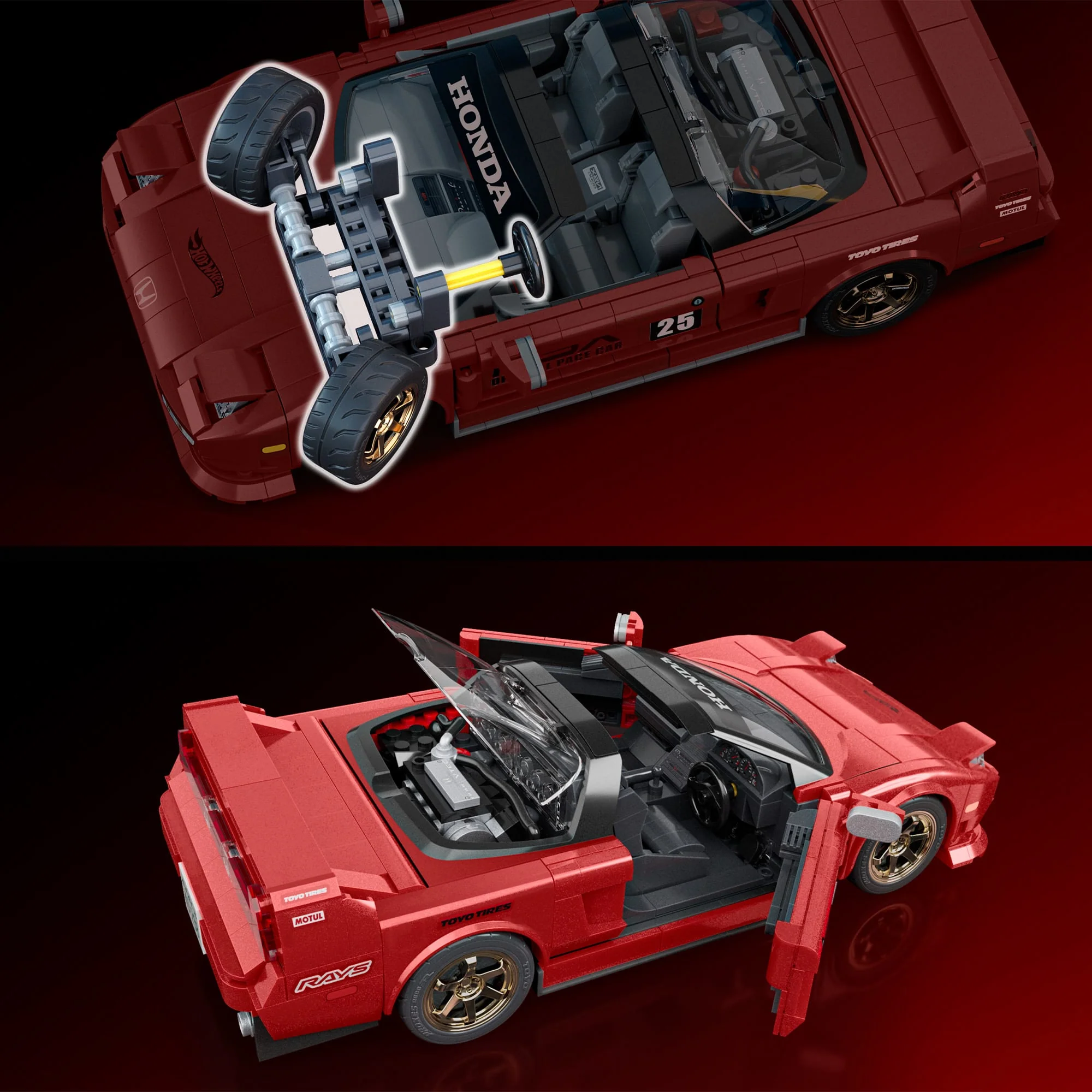 Mattel Brick Shop Hot Wheels โ90 Acura NSX Building Set - Image 6