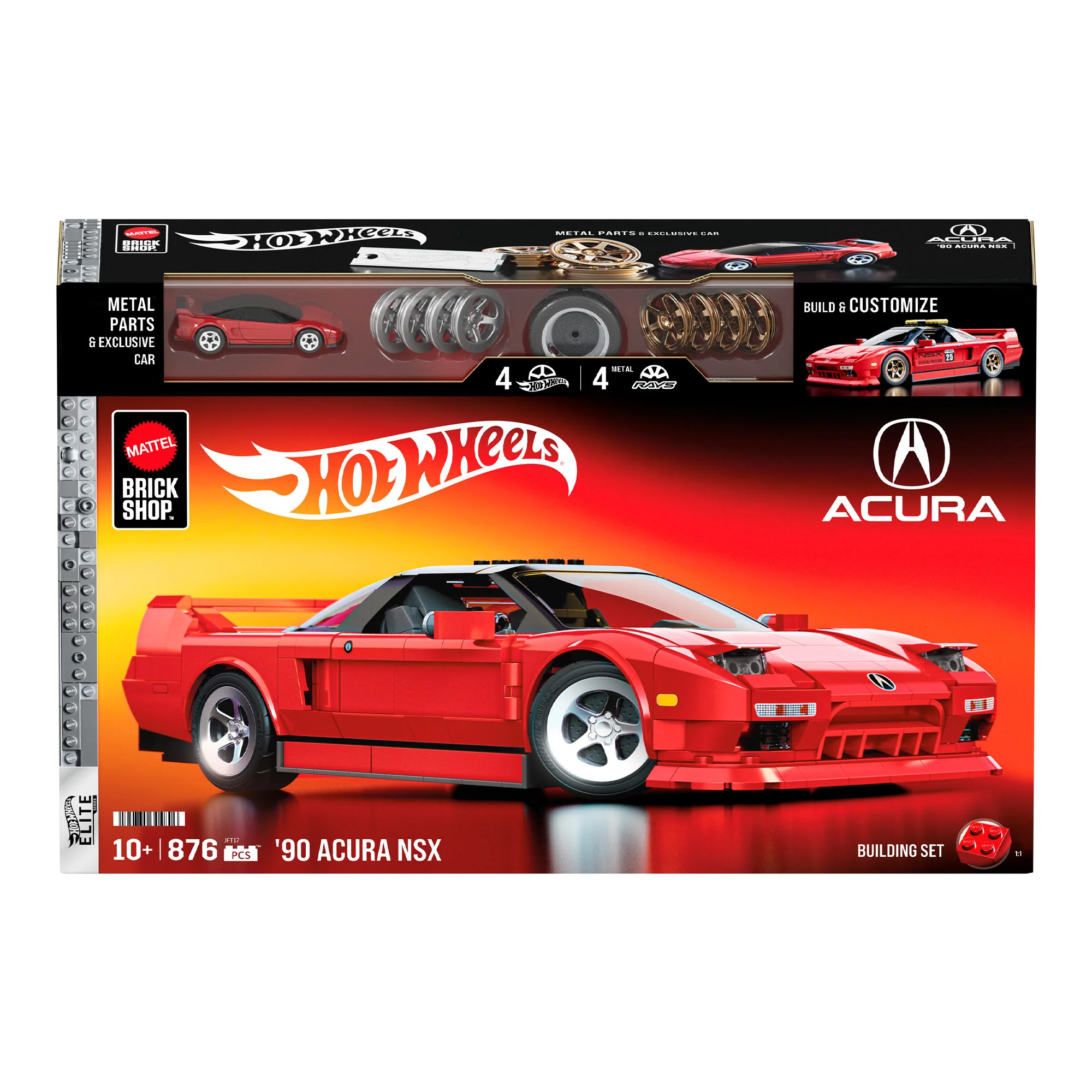 Mattel Brick Shop Hot Wheels โ90 Acura NSX Building Set - Image 7