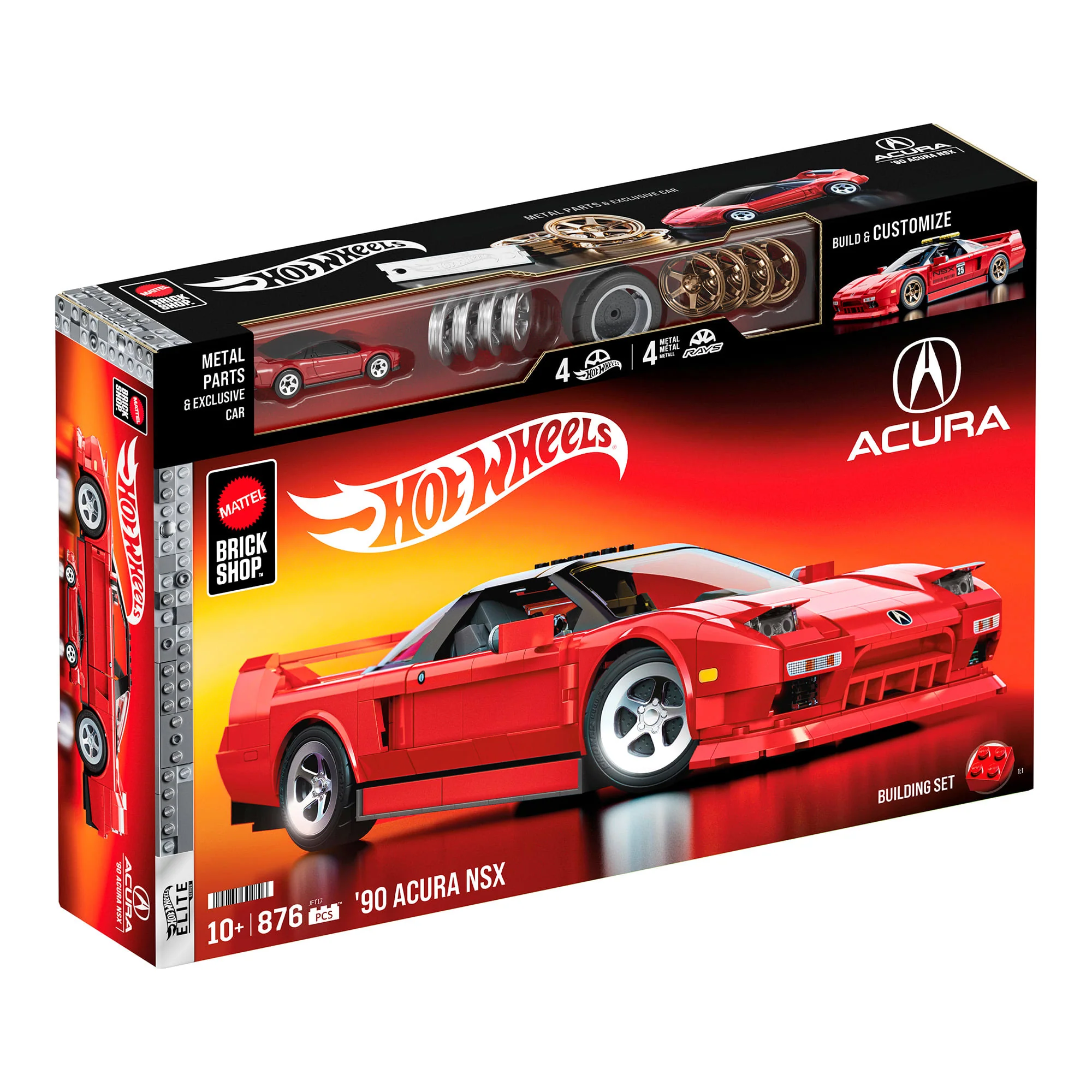 Mattel Brick Shop Hot Wheels โ90 Acura NSX Building Set - Image 8