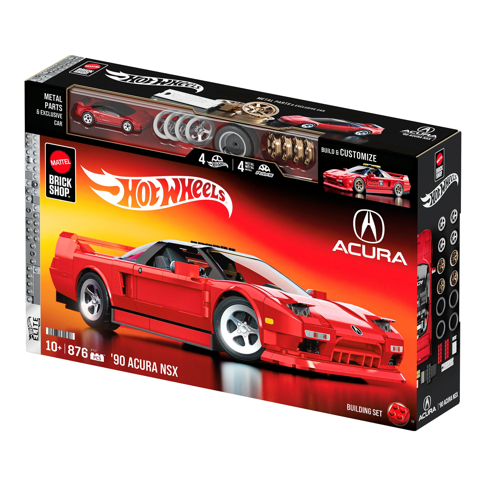 Mattel Brick Shop Hot Wheels โ90 Acura NSX Building Set - Image 9