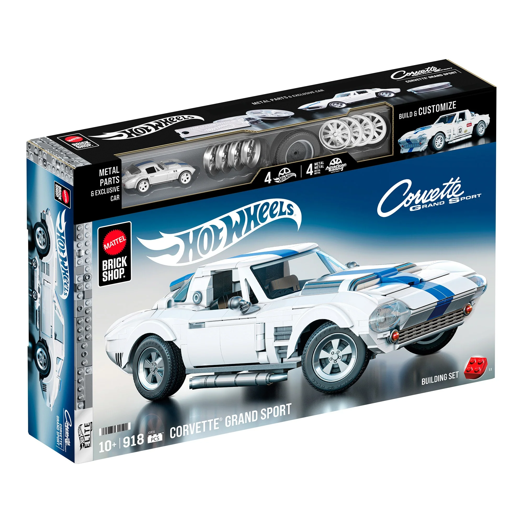 Mattel Brick Shop Hot Wheels Corvette Grand Sport Building Set - Image 8