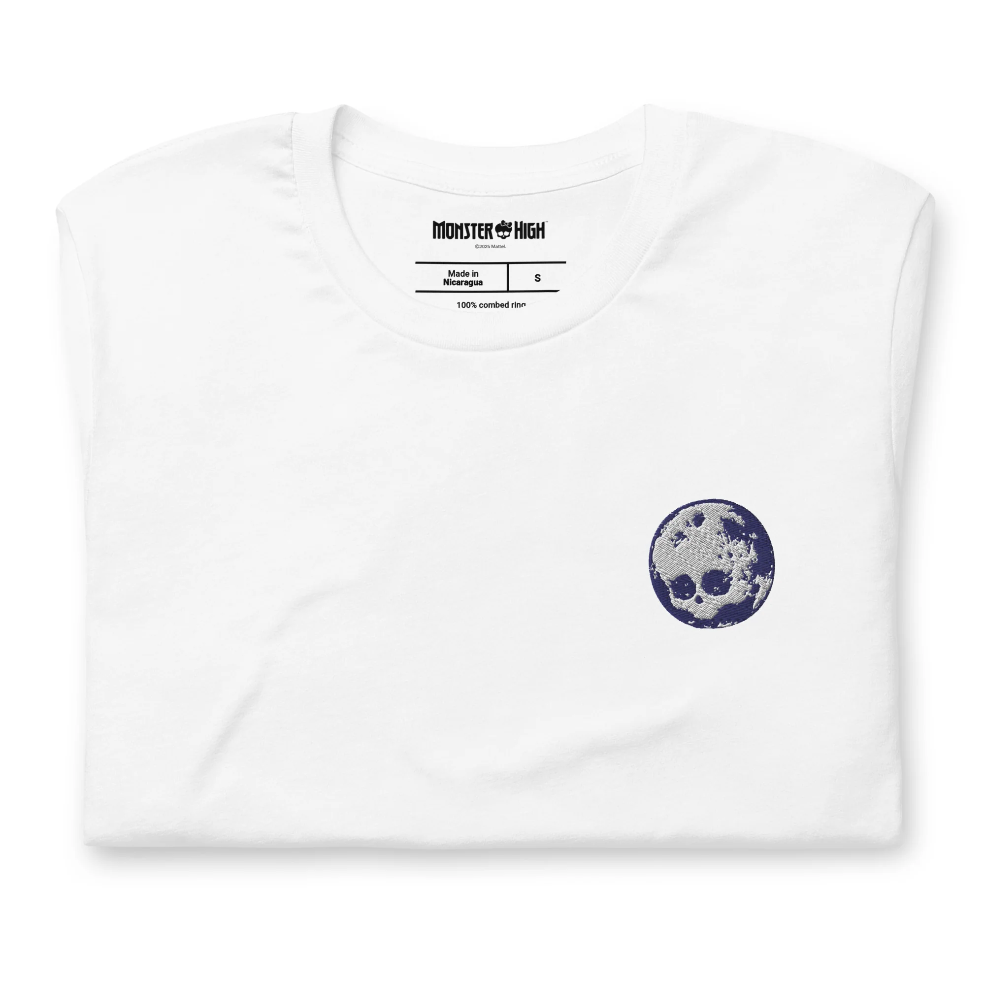Monster High Full Moon  Embroidered White T-Shirt - Image 4