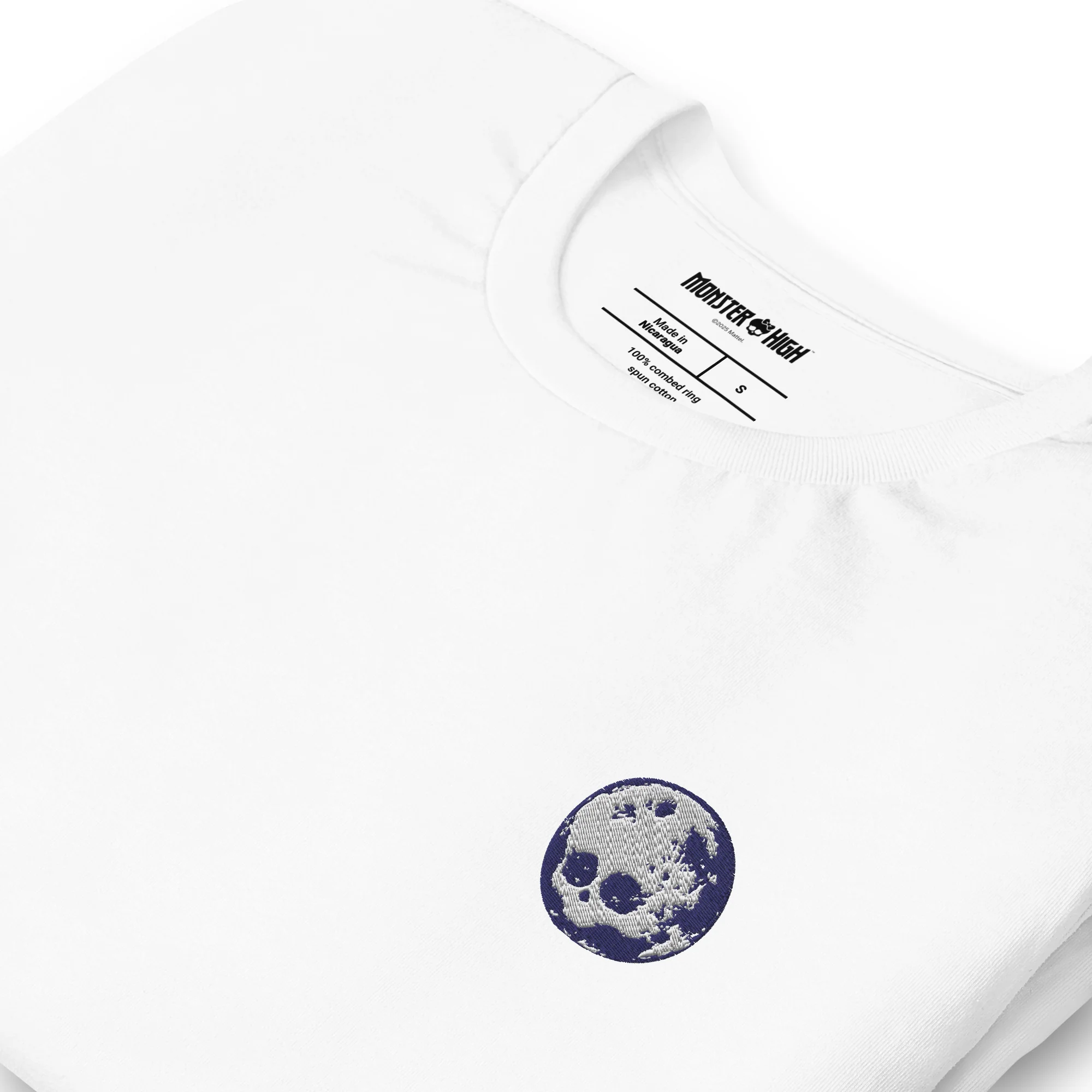 Monster High Full Moon  Embroidered White T-Shirt - Image 5