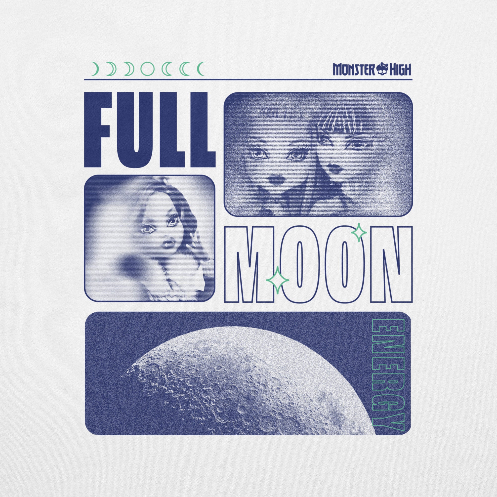Monster High Full Moon  Embroidered White T-Shirt - Image 7
