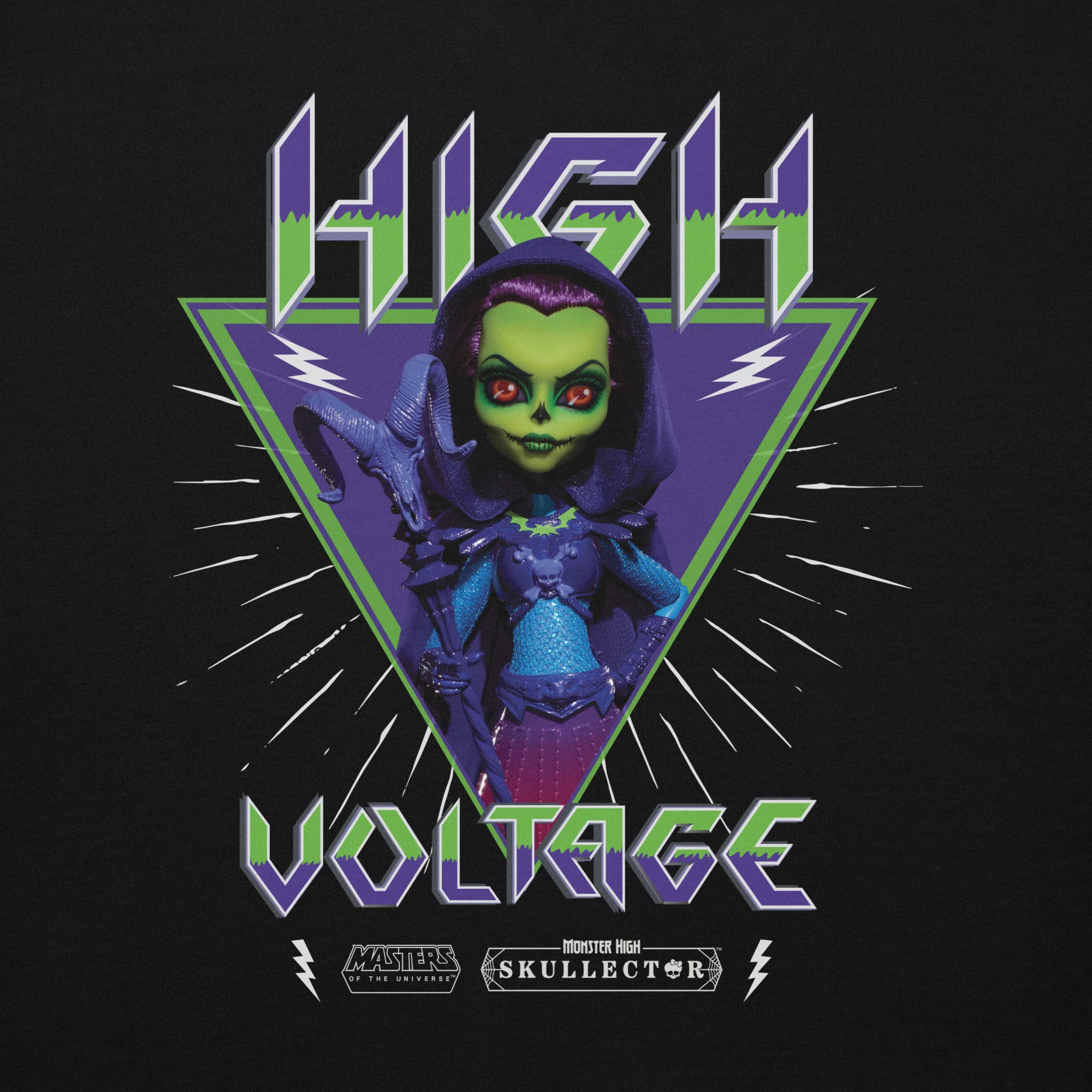 Monster High Masters of the Universe Skeletor Embroidered Black Hoodie - Image 6