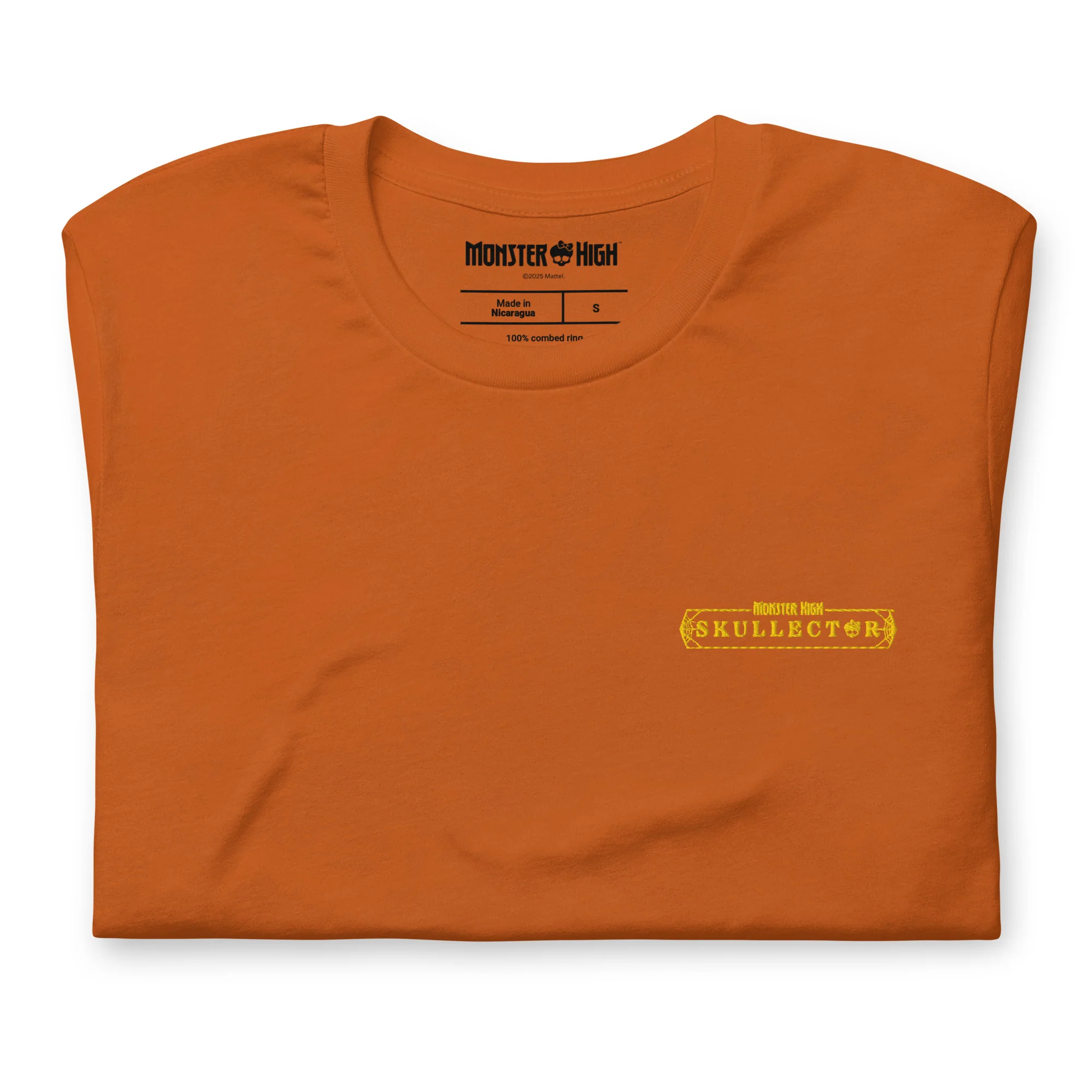 Monster High Skelita DĂa de Muertos Embroidered Orange T-Shirt - Image 4