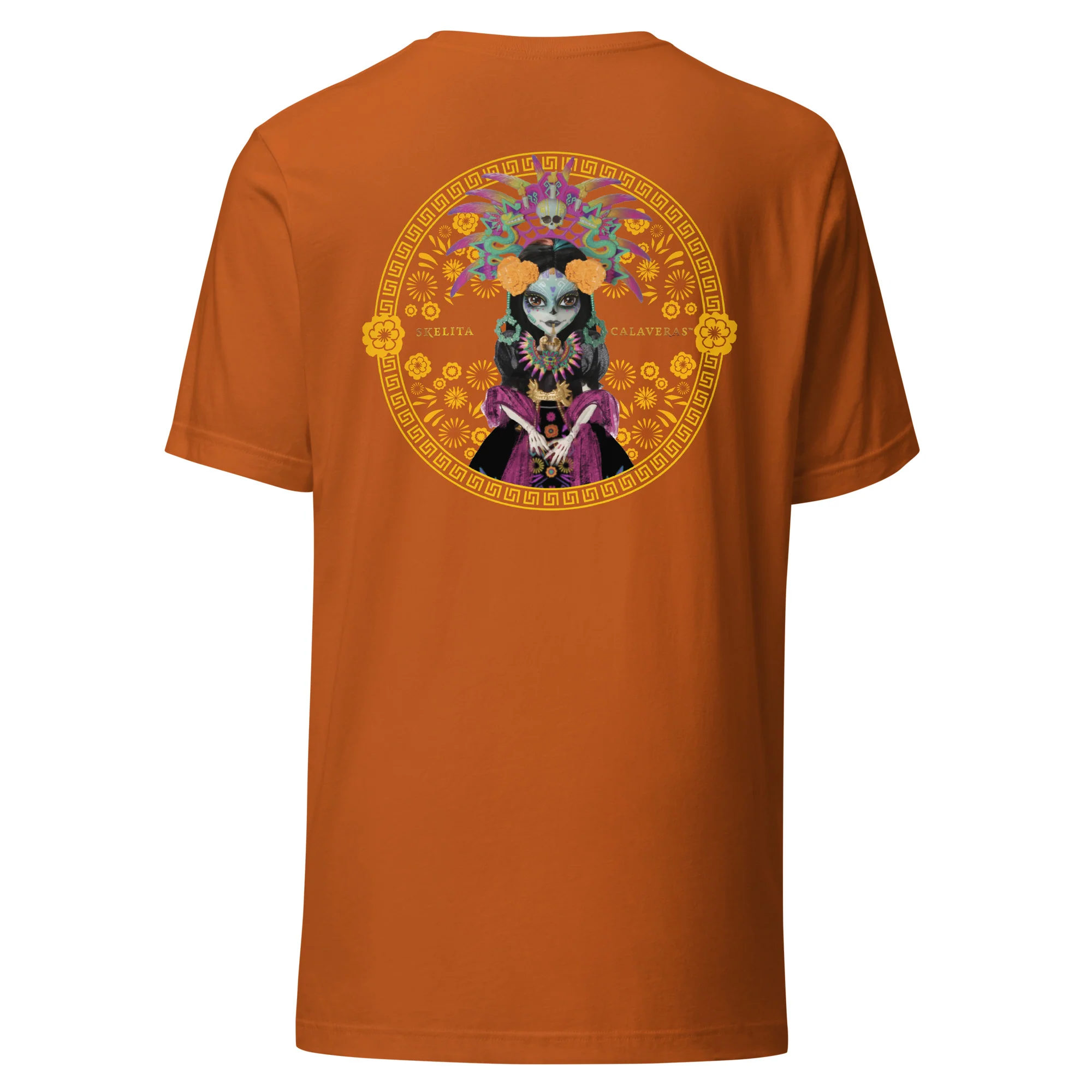 Monster High Skelita DĂa de Muertos Embroidered Orange T-Shirt - Image 6