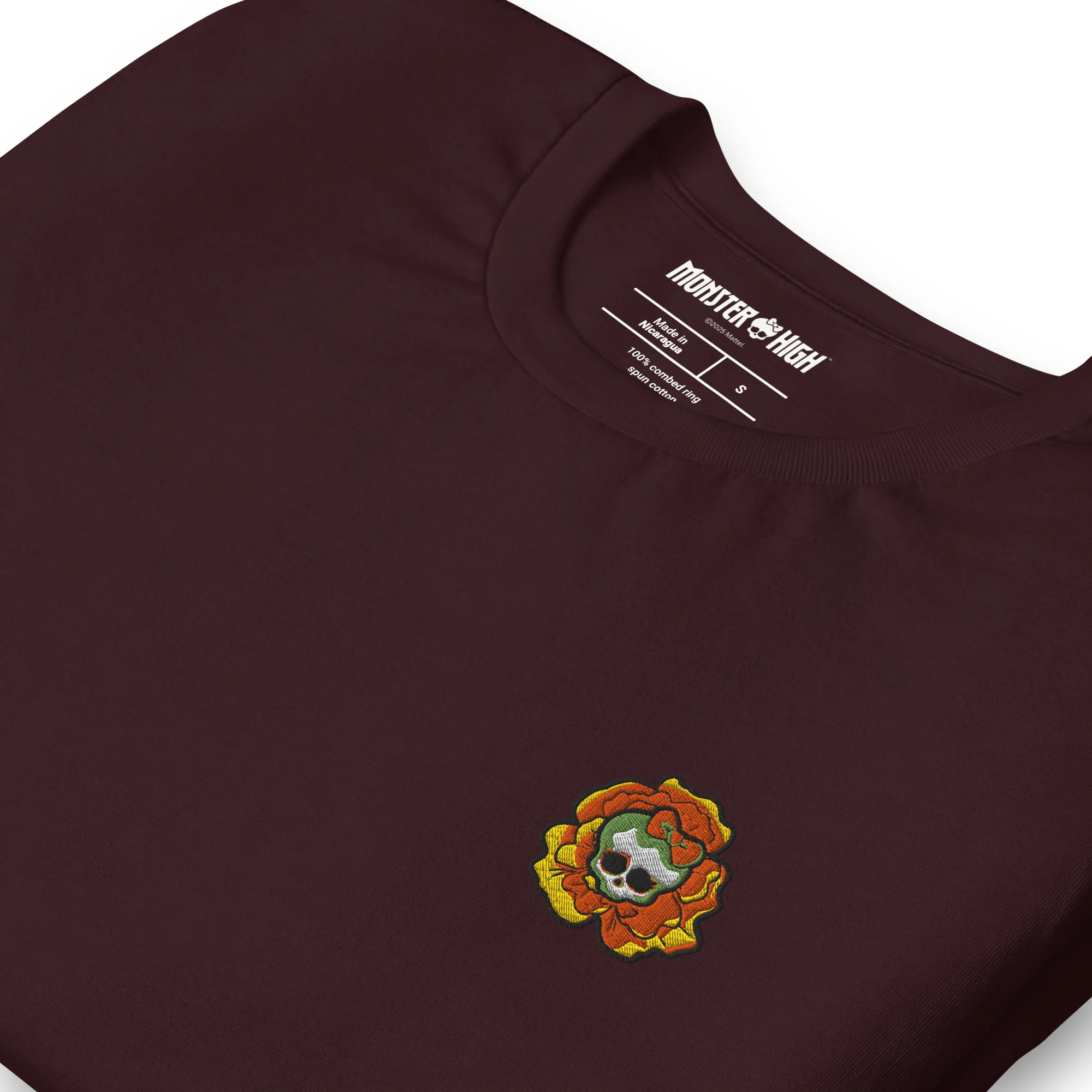 Monster High Skelita DĂa de Muertos Embroidered Oxblood T-Shirt - Image 4