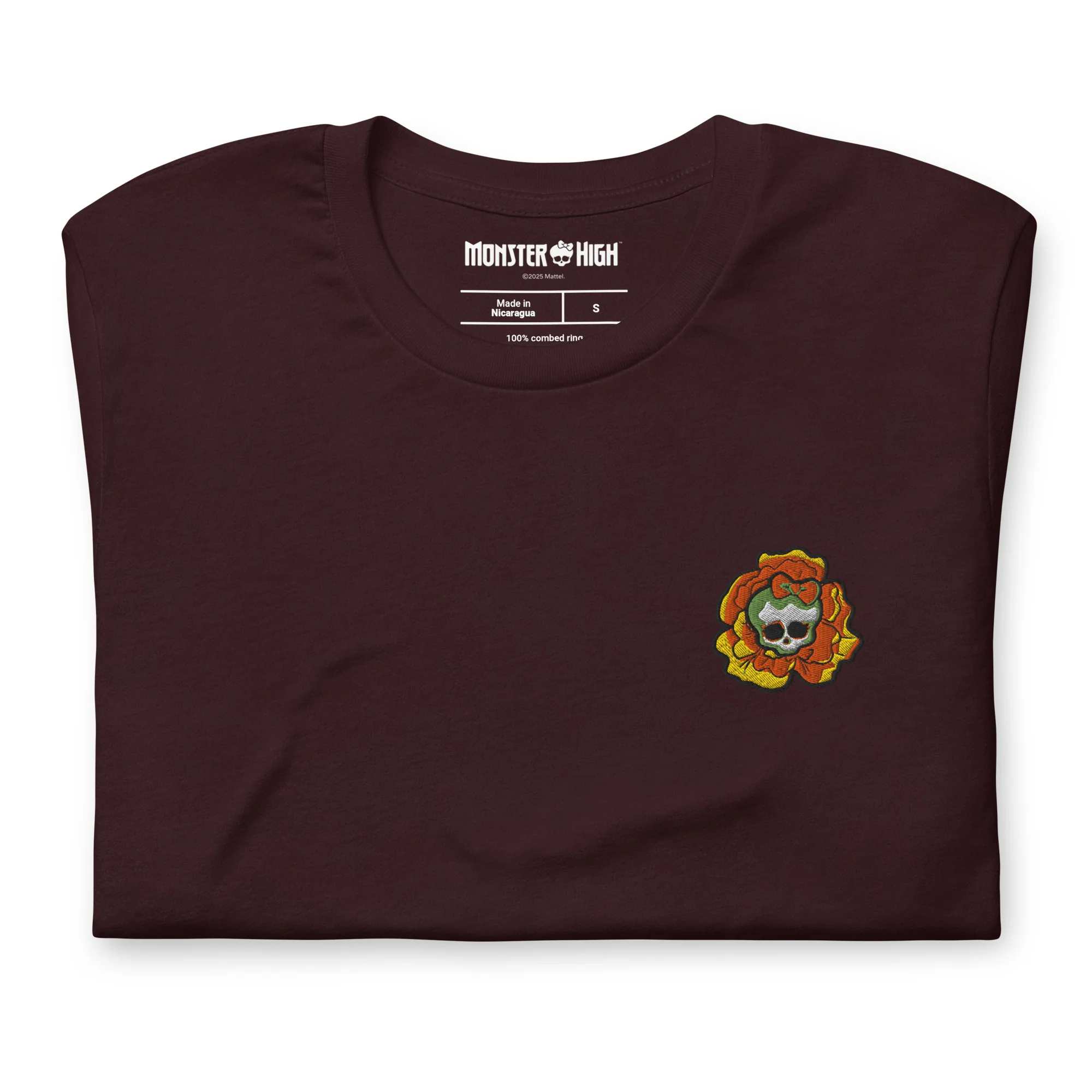 Monster High Skelita DĂa de Muertos Embroidered Oxblood T-Shirt - Image 5