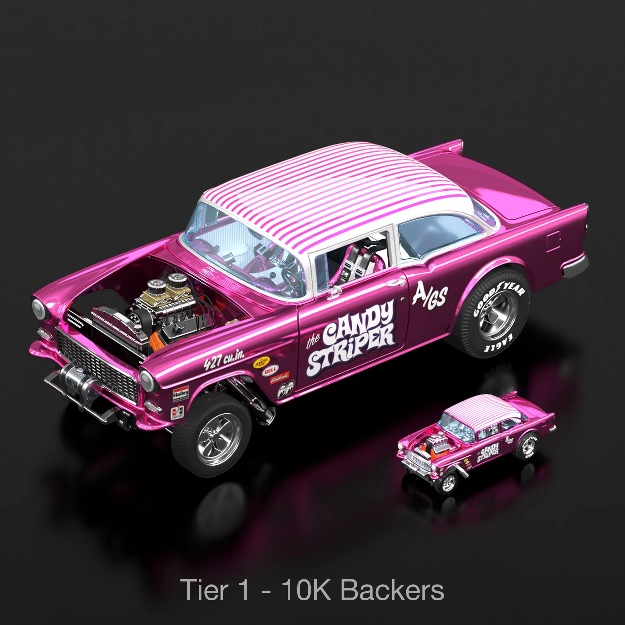 RLC Exclusive 1:18 Scale ‘55 Chevy Bel Air Gasser “Candy Striper” - Crowdfund - Image 3