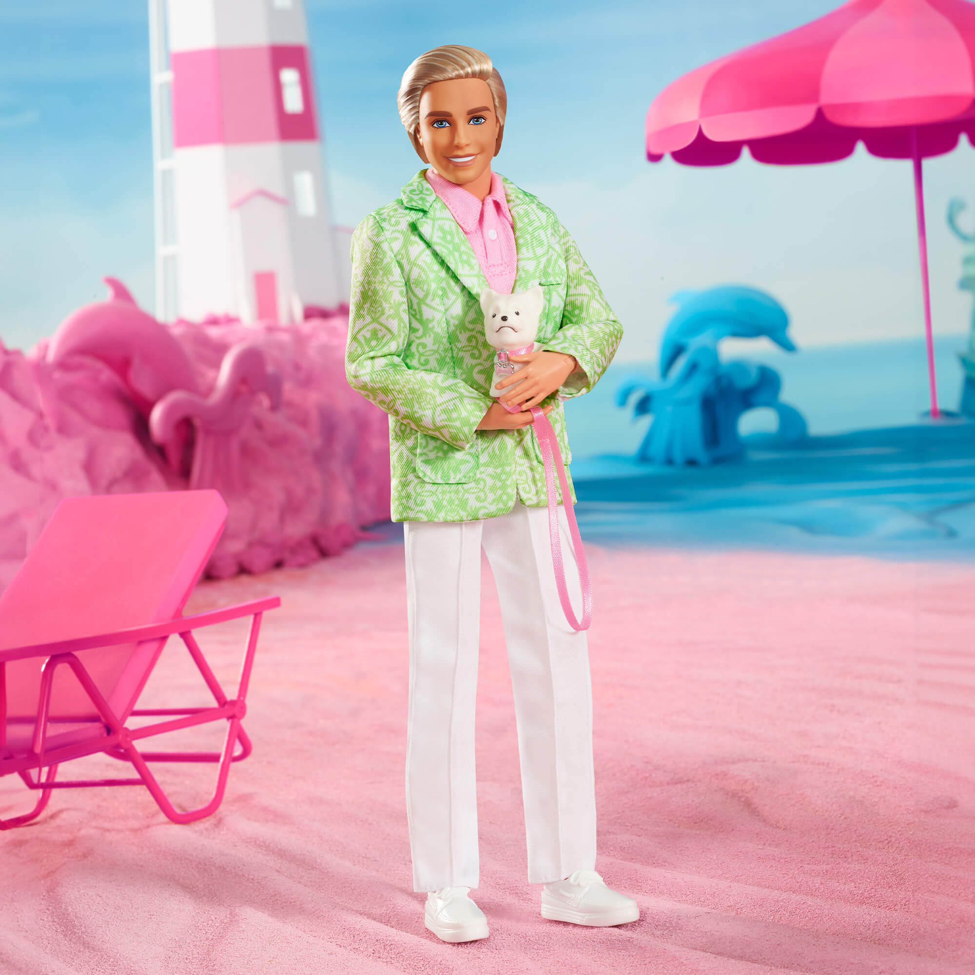 “Sugar’s Daddy” Ken Doll in Pastel Suit With Dog – Barbie The Movie - Image 2