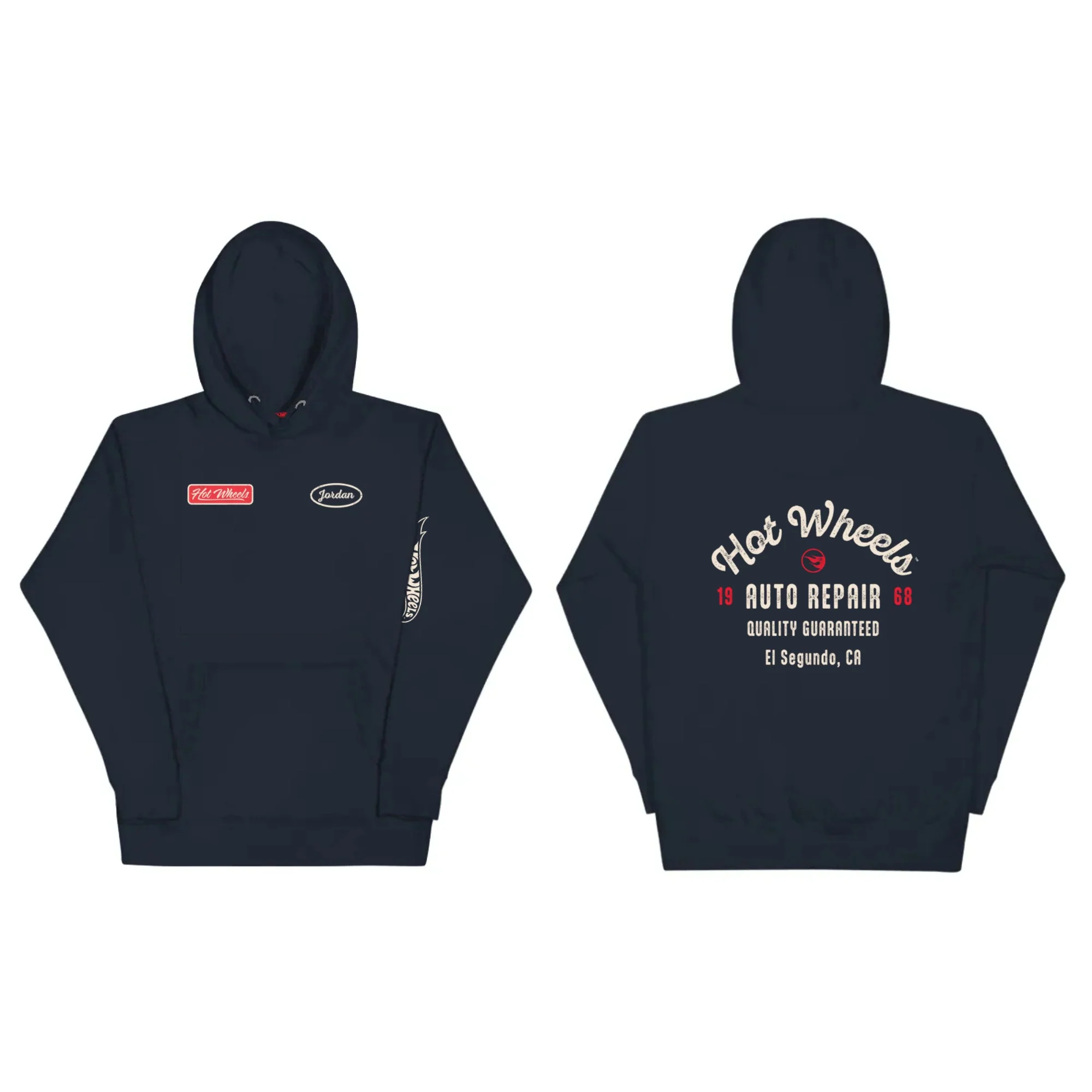 Hot Wheels Customizable Auto Repair Mechanic Navy Hoodie - Image 4